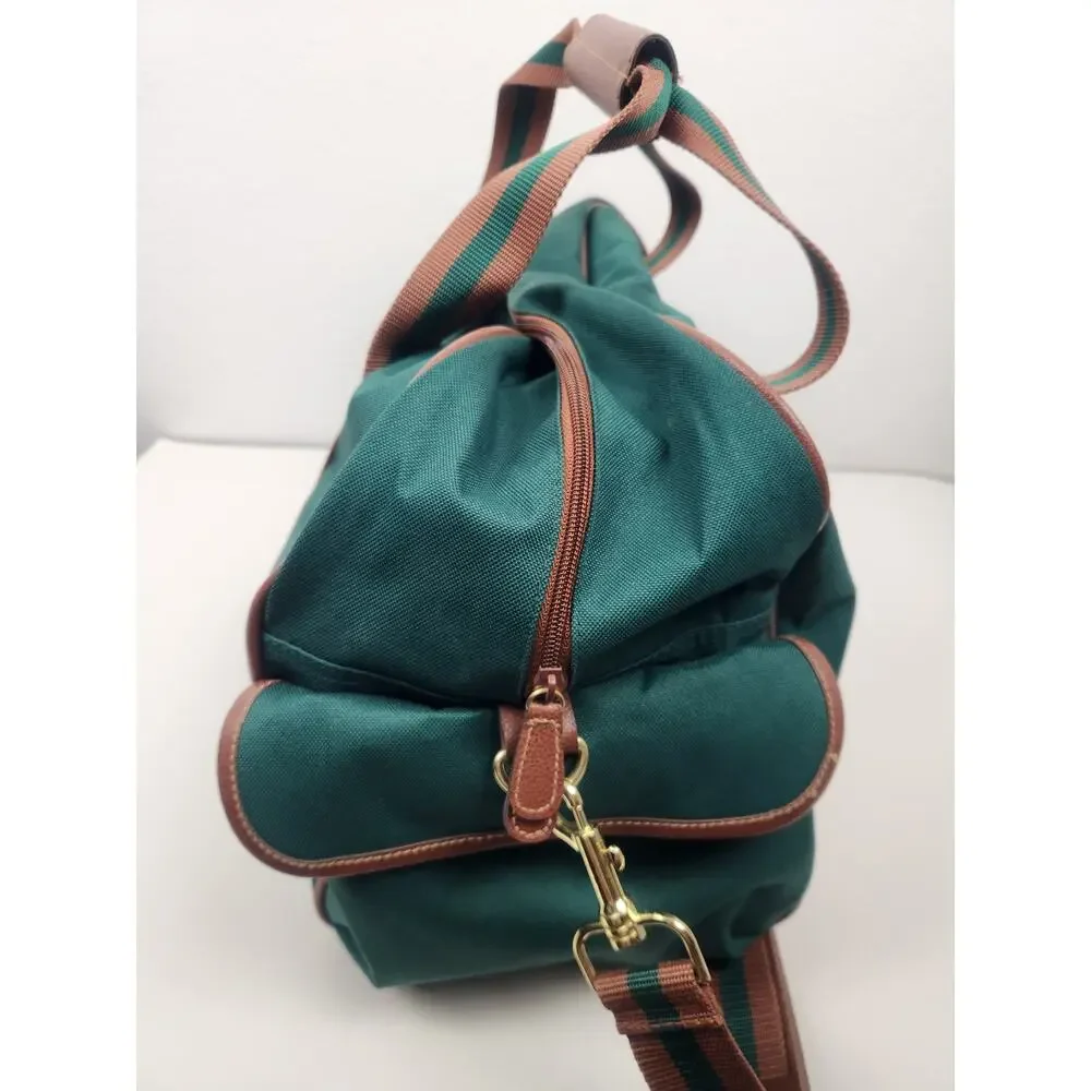 Vintage Polo Ralph Lauren 90s Green Canvas Duffle Weekender Bag